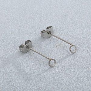 Clous D'Oreille Anneau Géométrique Minimaliste En Acier Inoxydable Avec Boucle Et Fermoirs Papillon Accessoires DIY Bijoux