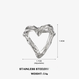 Dettagli anello cuore argento con peso 2,4g e dimensione regolabile
