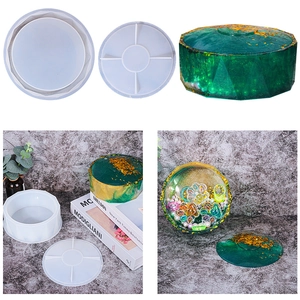 Rhombische Aufbewahrungsbox Silikonform Runde Schmuckbehälter Für Epoxidharzguss DIY Handwerkzeug Mit Deckel Flexibel