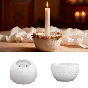 Stampo In Silicone A Forma Di Cuore Per Ciotola Di Candela DIY Ciotola Portaoggetti Texture Goffrata Resina Bianco