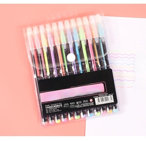 12-color neon pastel gel pen set 1.0mm smooth writing colorful markers for kids painting