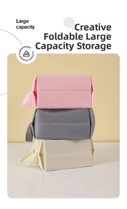 Set di 3 organizer da viaggio portatili a grande capacità in rosa, grigio e bianco