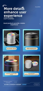 Detail of USB portable humidifier with colorful RGB lighting and detachable design