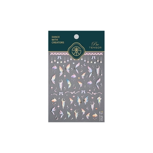 Holographic butterfly and star nail art stickers with rainbow laser finish model TL-252