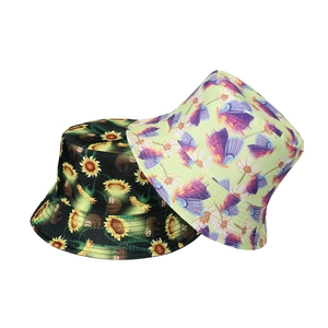 Bucket Hat Polyester Sun Protection Summer Outdoor Travel Floral Animal Landscape Print For Women Kids Men