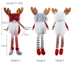 Detailed size chart for Christmas Rudolph gnome dolls with long legs and reindeer antlers