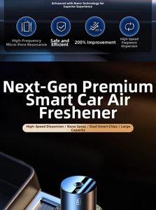 Macro detail of smart car diffuser featuring dual chips and nano-spray technology