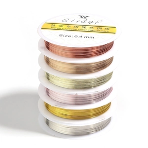 Set of 6 color-preserving copper jewelry wires 0.4mm for DIY beading and crafting