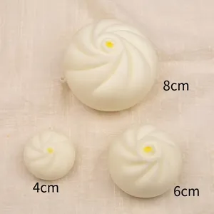 Simulation Steamed Bun Squishy Toy PU Slow Rebound Stress Relief Squeeze Toy For Pretend Play Food Model Decor