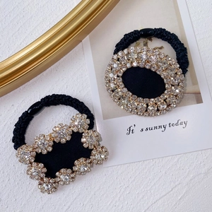 Rhinestone Hair Scrunchies Luxury Baroque Elastic Hair Ties Shiny Crystal Ponytail Holder Fashion Accessories For Women