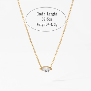 Minimalist gold stainless steel water drop necklace with sparkling zircon pendant