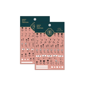 Pro TENSOR KX142 5D ultra-thin nail stickers featuring black and white rose patterns