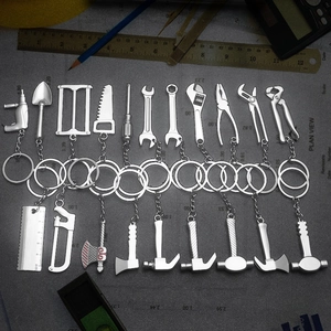 Simulation Mini Hardware Tool Keychain Zinc Alloy Wrench Hammer Pliers Creative Industrial Novelty Pendant Gift For Men