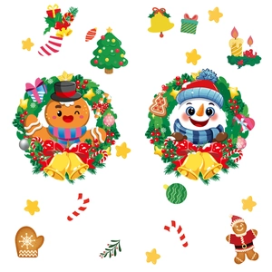 Weihnachtsfensteraufkleber Set mit Schneemann und Rentier für festliche Fensterdekoration