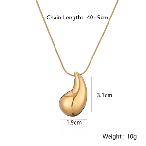 Gold teardrop pendant necklace for women with 40+5cm chain dimensions and weight details