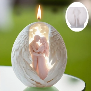 DIY candle mold set featuring wings and embracing couple design for romantic gifts