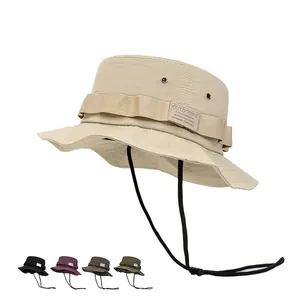 Cappello da pescatore da esterno ad asciugatura rapida con sottogola in cinque colori