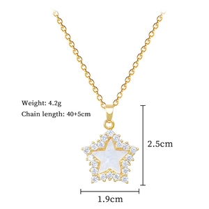 Detailed view of star pendant with size measurements 2.5cm by 1.9cm and weight 4.2g