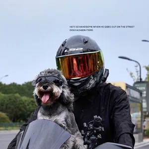 Gafas de sol para perros con protección UV y correa ajustable para paseos en moto al aire libre