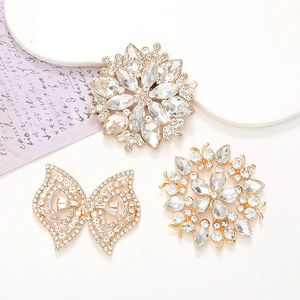 Flower Bowknot Alloy Rhinestone Crystal DIY Jewelry Charms For Phone Case Decoration Shoe Accessories Craft Making
