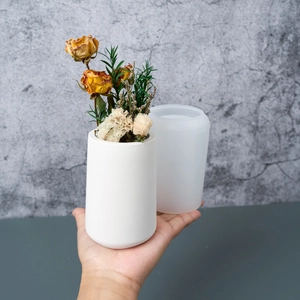 Silicone mold for resin flower vase and cylinder pencil holder DIY craft tool