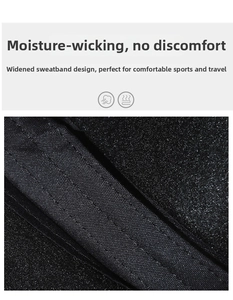 Detail of the widened sweatband lining designed for moisture wicking and comfort