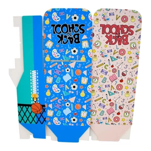 Lot de 3 boîtes cadeau de rentrée scolaire avec motifs fournitures et sports