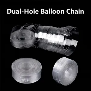 Balloon Arch Strip Double Hole Transparent Plastic Chain For Wedding Birthday Party Decorations Garland Making Tool