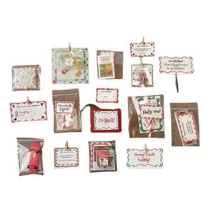 Coffret cadeau magie des elfes de Noël avec 14 accessoires miniatures et cartes