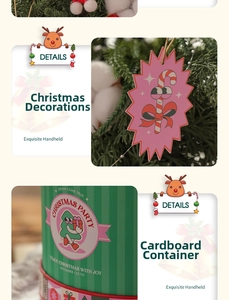 Pink star hanging ornament and green paper cylinder for festive Christmas party decorations