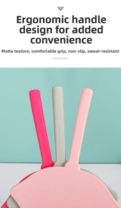 Detail of ergonomic handheld makeup mirror with non-slip matte texture in multiple colors