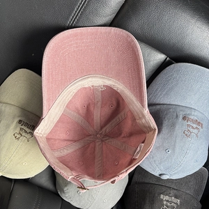 Cute puppy embroidery washed canvas baseball cap with adjustable metal buckle in multi colors