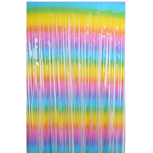 Rainbow macaron foil fringe curtain for wedding and birthday party background decor