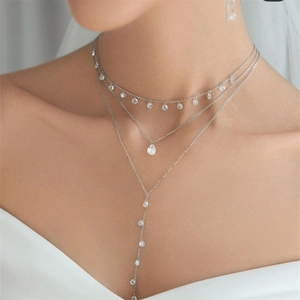 925 Sterling Silver Necklace And Bracelet For Women With Sparkling Pear Cut Cubic Zirconia Elegant Fashion Design