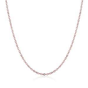 Detail of rose gold flat snake bone chain with tight links and polished metallic luster