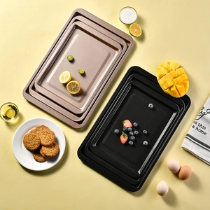 Set di teglie rettangolari antiaderenti in oro e nero per biscotti e torte
