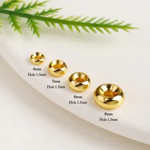 18K gold plated rondelle beads for jewelry making in four sizes from 4mm to 8mm