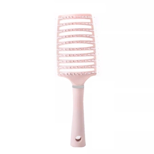 Brosse à cheveux incurvée rose avec picots massants pour volume et cuir chevelu