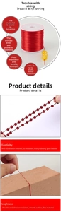 Strong red elastic bead cord for jewelry making with high stretch and smooth surface finish