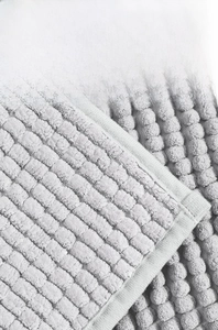 Close-up of thick chenille bath mat showing fluffy fibers and anti-slip backing