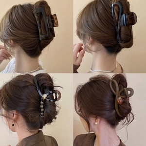 Lot de pinces à cheveux en résine écaille de tortue aux formes géométriques minimalistes