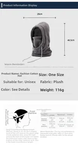 Guide des tailles pour cagoule d'hiver 4-en-1 avec instructions de mesure de tête
