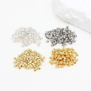 18K gold plated metal spacer tubes in four finishes for DIY jewelry bracelet making