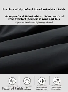 Detail of durable ripstop fabric texture with waterproof and windproof features