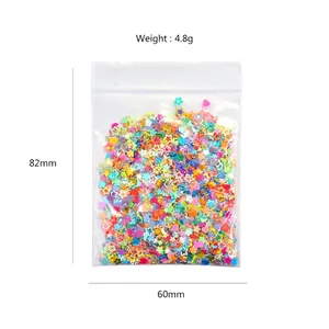 DIY sparkling nail art sequins in mixed shapes like stars and hearts, 4.8g pack