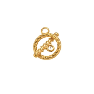 Polished gold stainless steel OT toggle clasp for DIY jewelry necklace and bracelet making