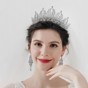 Baroque Bridal Crown Tiara Luxury Alloy Rhinestone Wedding Hair Accessories For Women Party Princess Headpiece