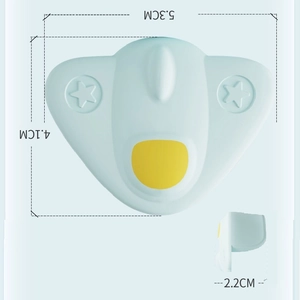 Detailed dimensions of L-shaped silicone baby safety corner protector with 5.3cm width
