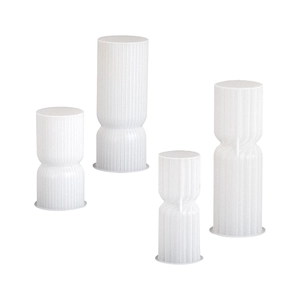 Modern cylinder silicone molds set with vertical stripes for DIY candles and resin crafts