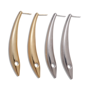 Boucles d'oreilles minimalistes plaquées or 18 carats et argent avec finition polie